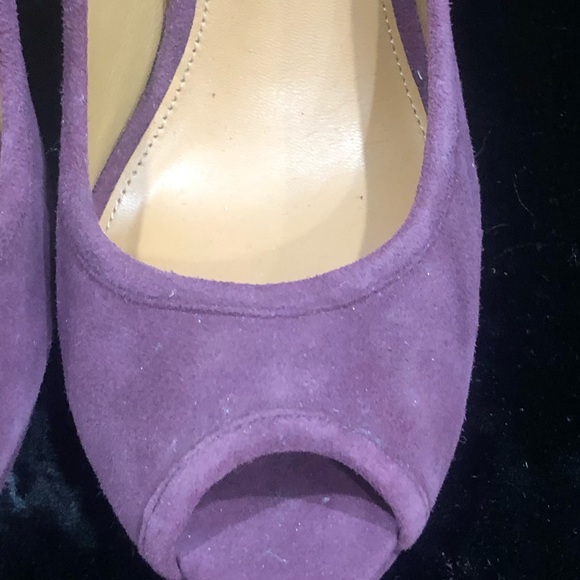 COACH suede peep toe pumps - Picture 7 of 8